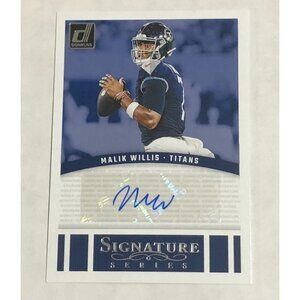 2024 Donruss Malik Willis Signature Series Auto No. SSE-MWI Packers